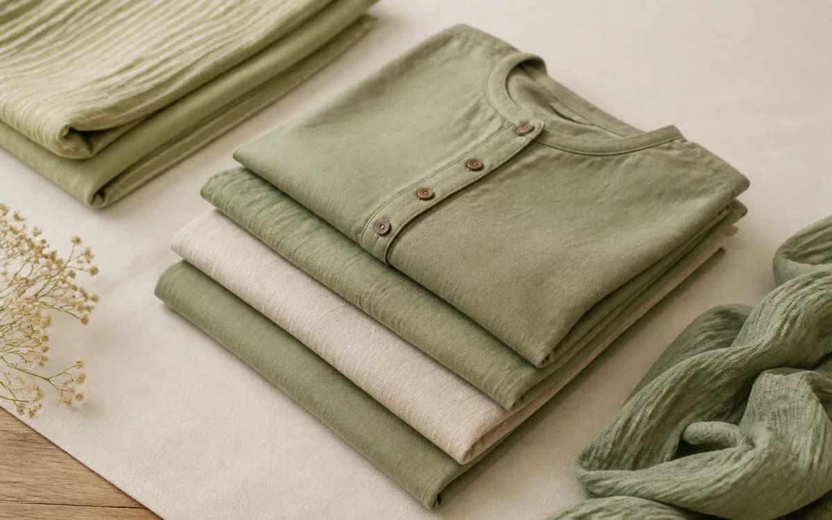 Editorial still life of cotton fabric swatches, representing fabrics & textiles sourcing in Erode, Tamil Nadu