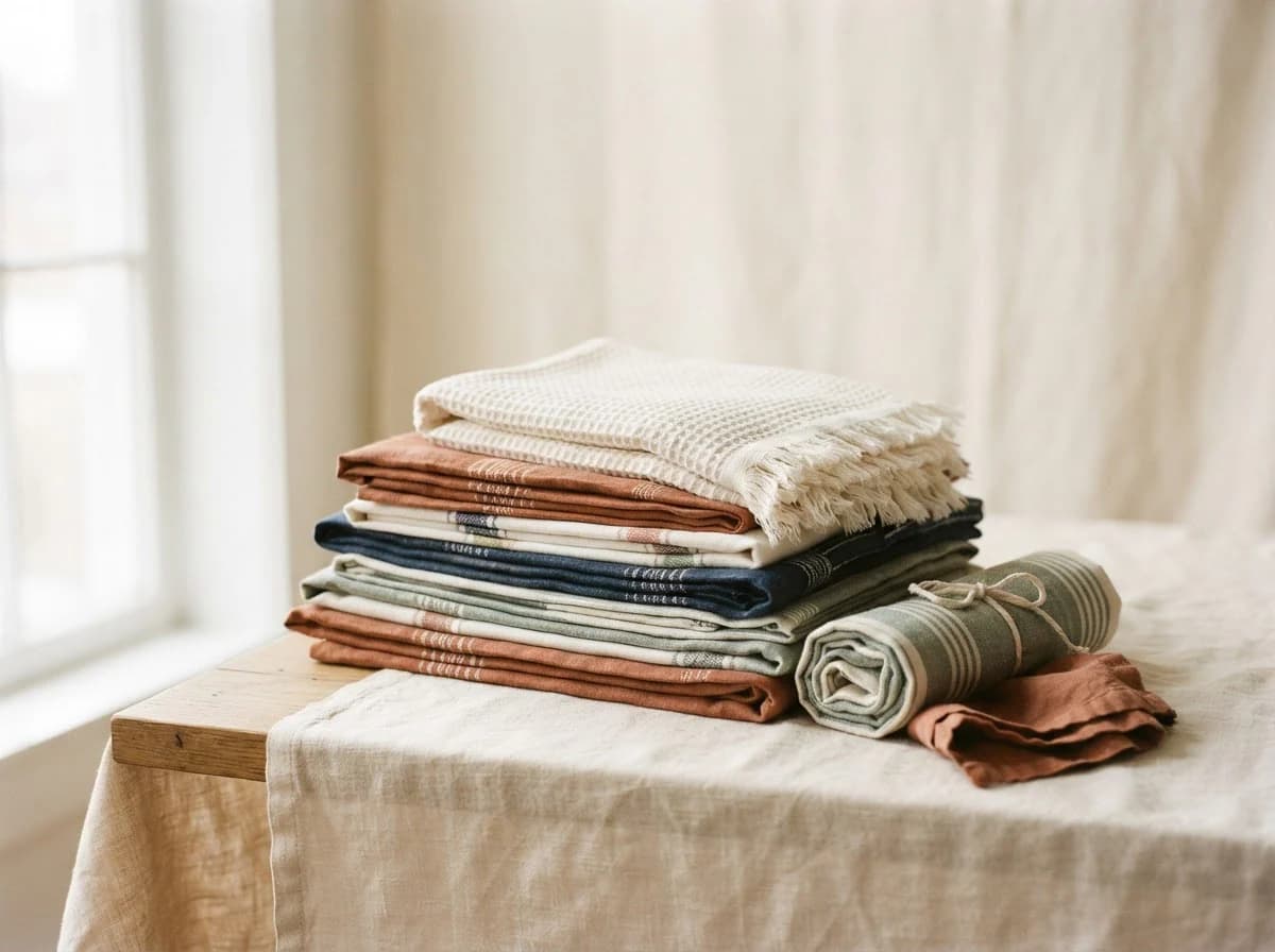 Editorial textile still life representing Cotton & home textiles in Erode