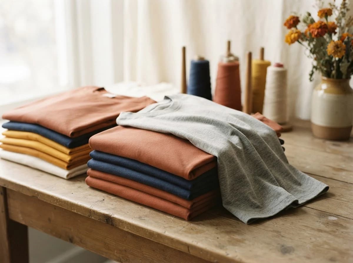 Editorial textile still life representing Knitwear & T-shirts in Tirupur